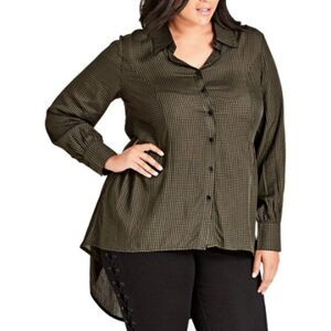 CITY Chic Army Check Button Down 18